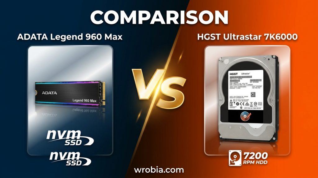 ADATA Legend 960 Max vs HGST Ultrastar 7K6000: NVMe SSD vs Enterprise HDD